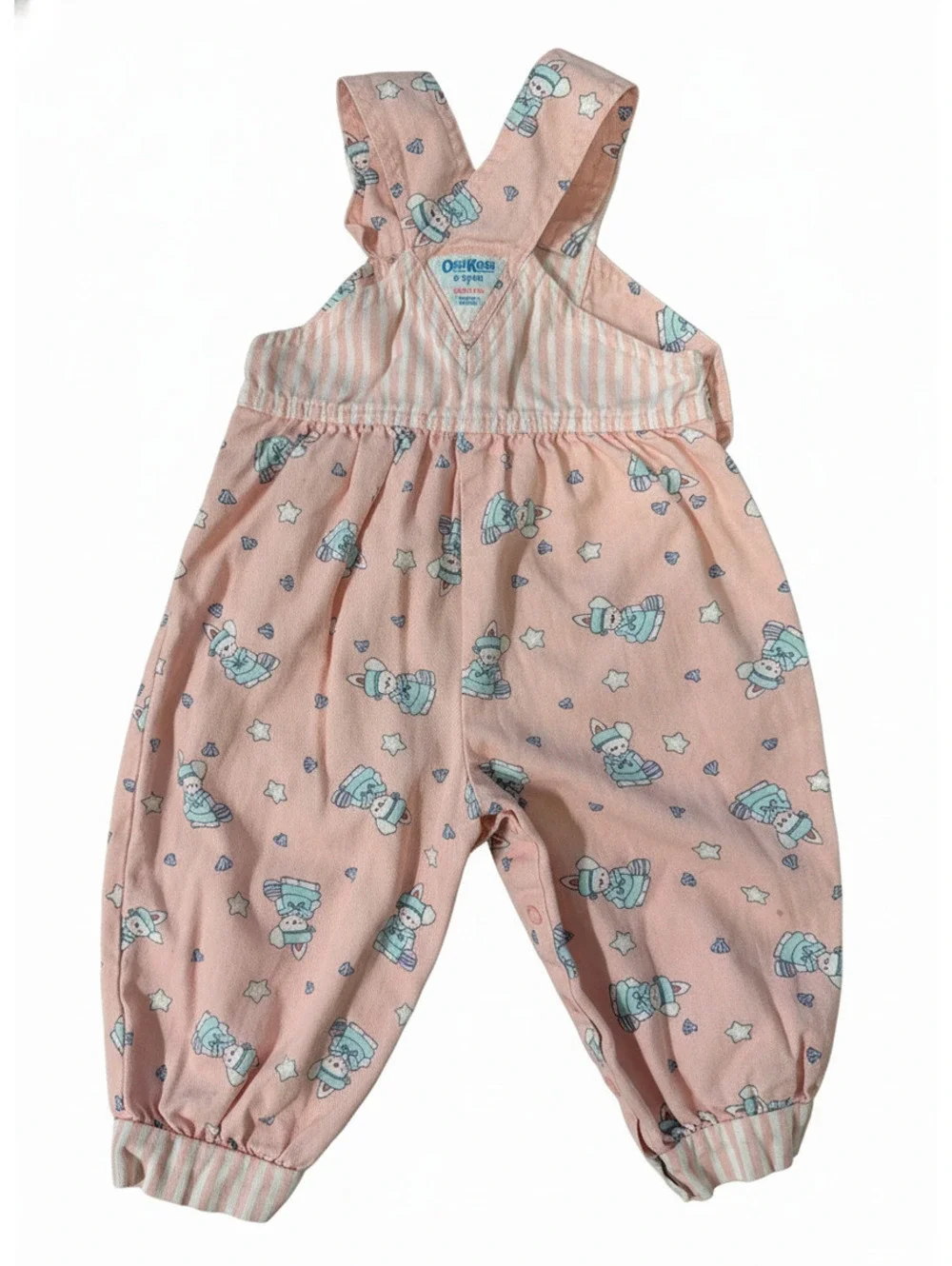Vintage OshKosh B’Gosh Vestbak Beach Bunny Overalls 100% Cotton 2T
